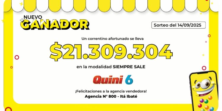 Un apostador de Itá Ibaté ganó más de 21 millones pesos en el Quini 6