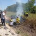 Se incendió un auto tras un vuelco en una ruta de Corrientes: el conductor salió ileso