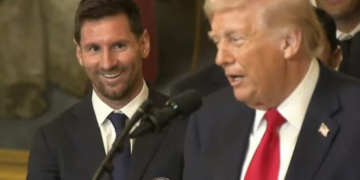 La inesperada reacción de Messi al ser felicitado por Donald Trump en la Casa Blanca