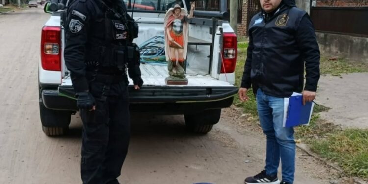San Luis del Palmar: habían robado hasta una imagen de San Miguel Arcángel